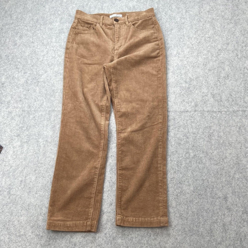 LOFT Pants Womens 2P (27x24) Beige Corduroy Straight Stretch Casual Khaki Fall